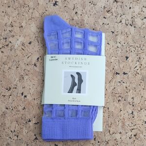 Lavender Alicia Grid Socks 39/41 Size